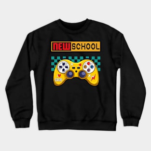 Video Game Old School New School Gaming Gift For Boys Kids Crewneck Sweatshirt